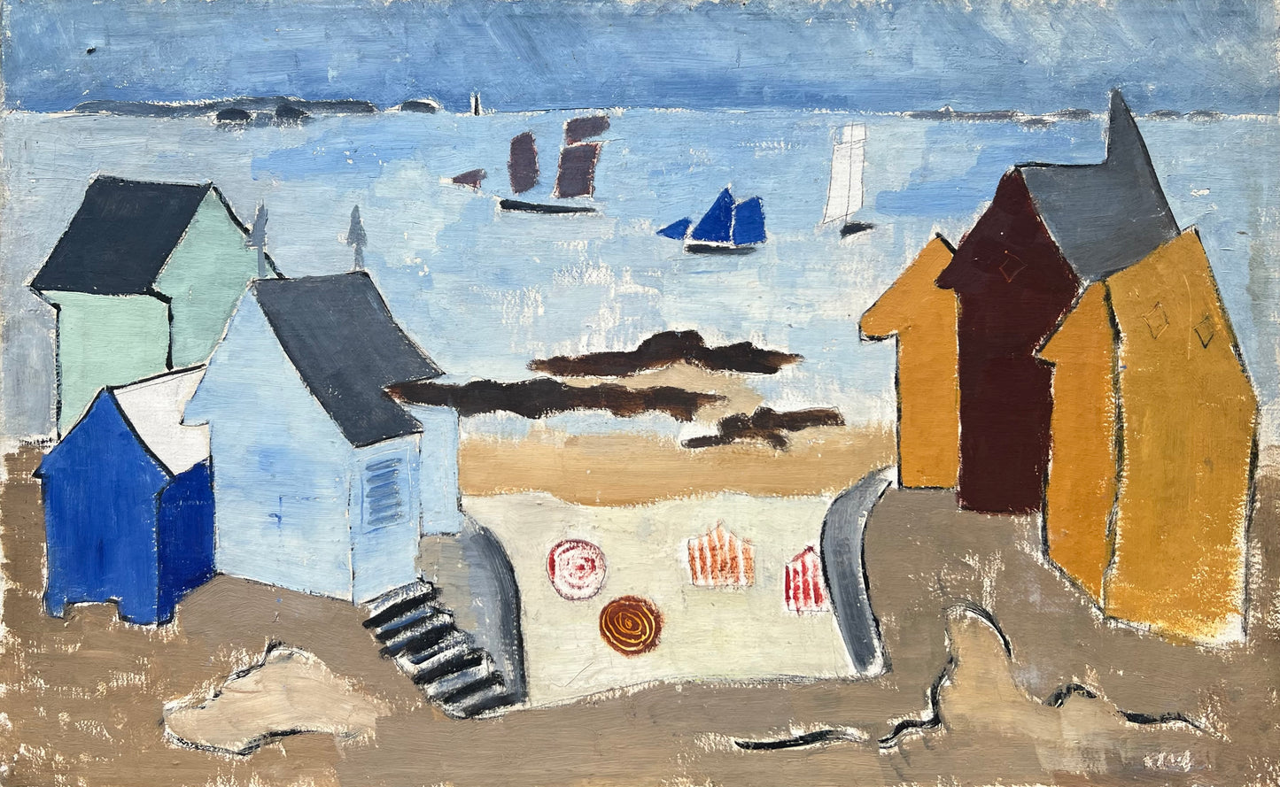 Rita Kernn-Larsen. “Les cabines de trace sur mere” (Carolles-Plage), 1934