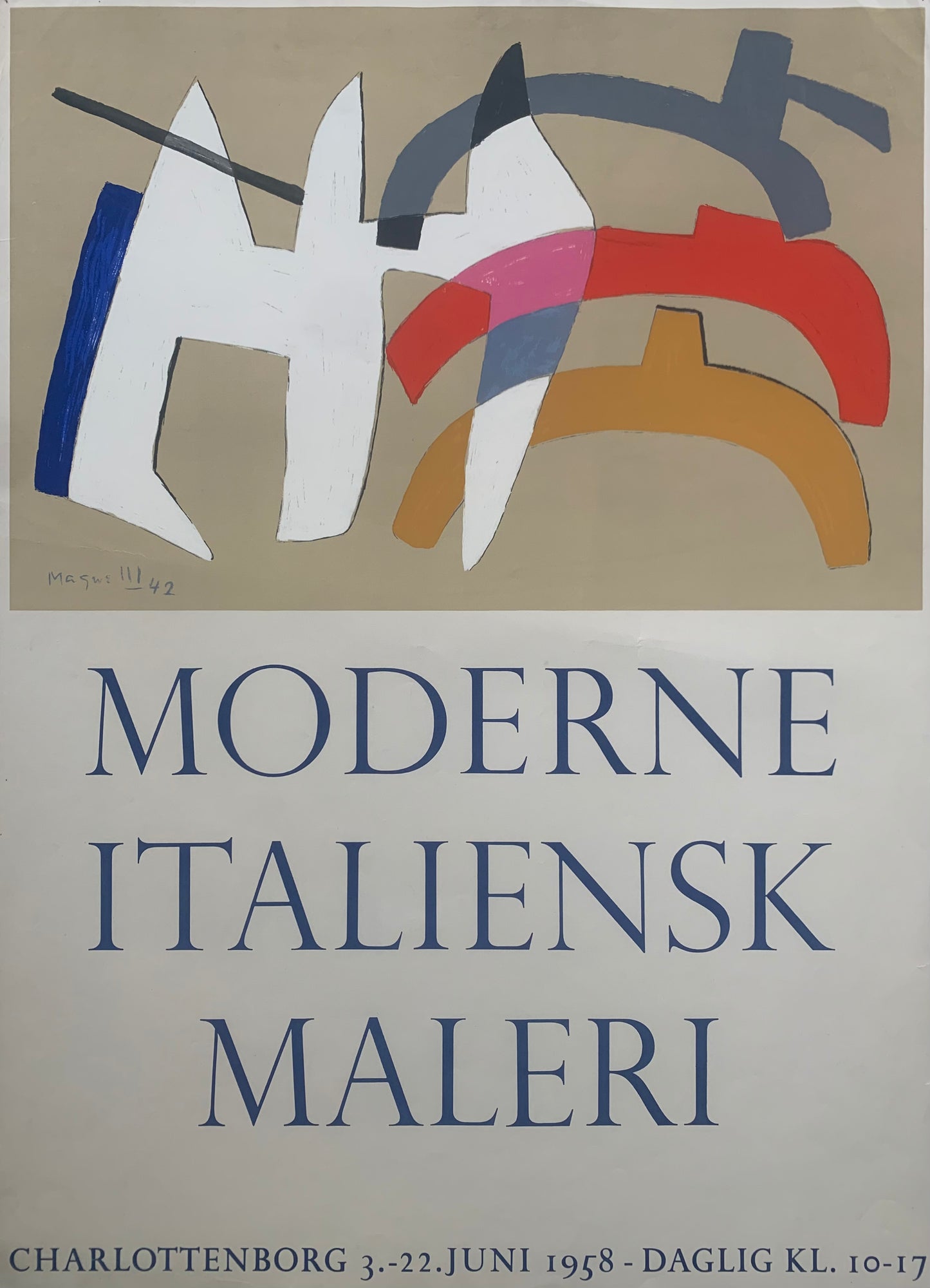 "Modern Italian Painting", exhibition poster, 1958