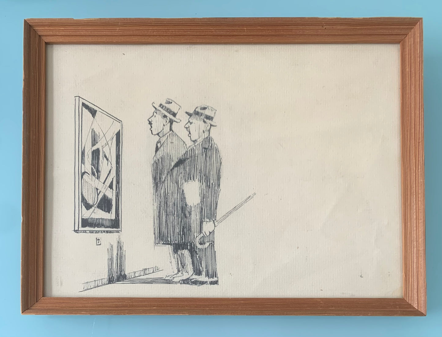 Unknown artist. Abstract painting and two viewers, 20 Th. Century