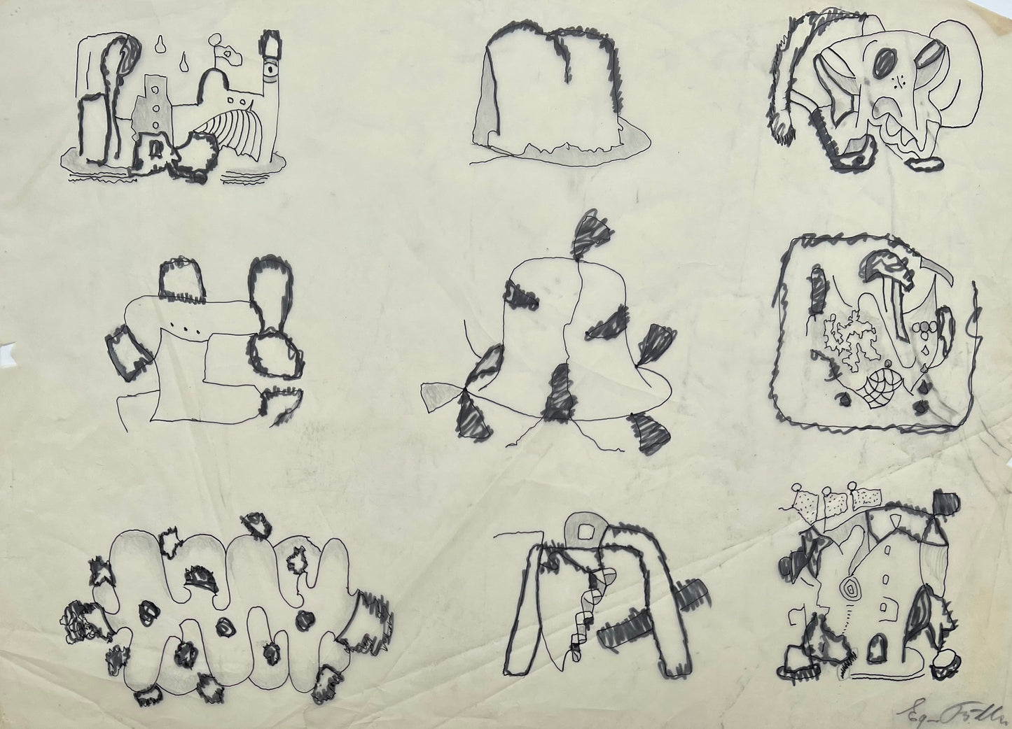 Egon Fischer. Sketches for sculptures