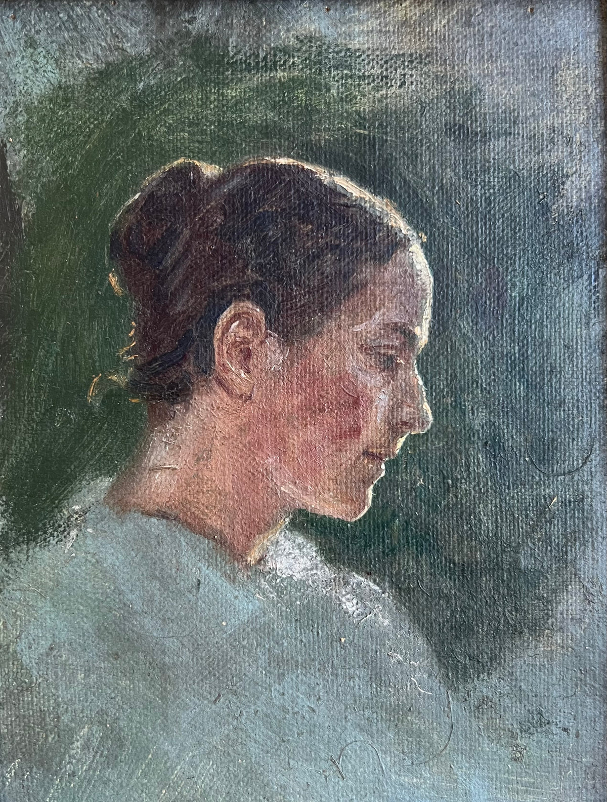 Niels Skovgaard. Portrait of the artists wife Ingeborg Skovgaard, ca. 1895
