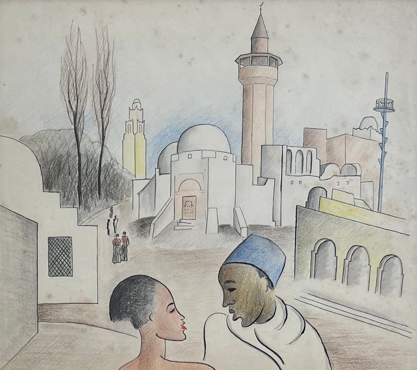 Rita Kernn-Larsen. Sketch of “Tunisia” for Politiken, 1931