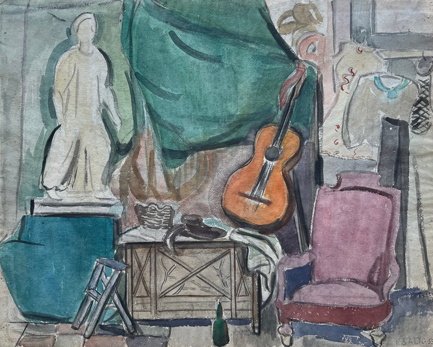 Kamma Salto. “Anne Marie Telmányis atelier”, 1955