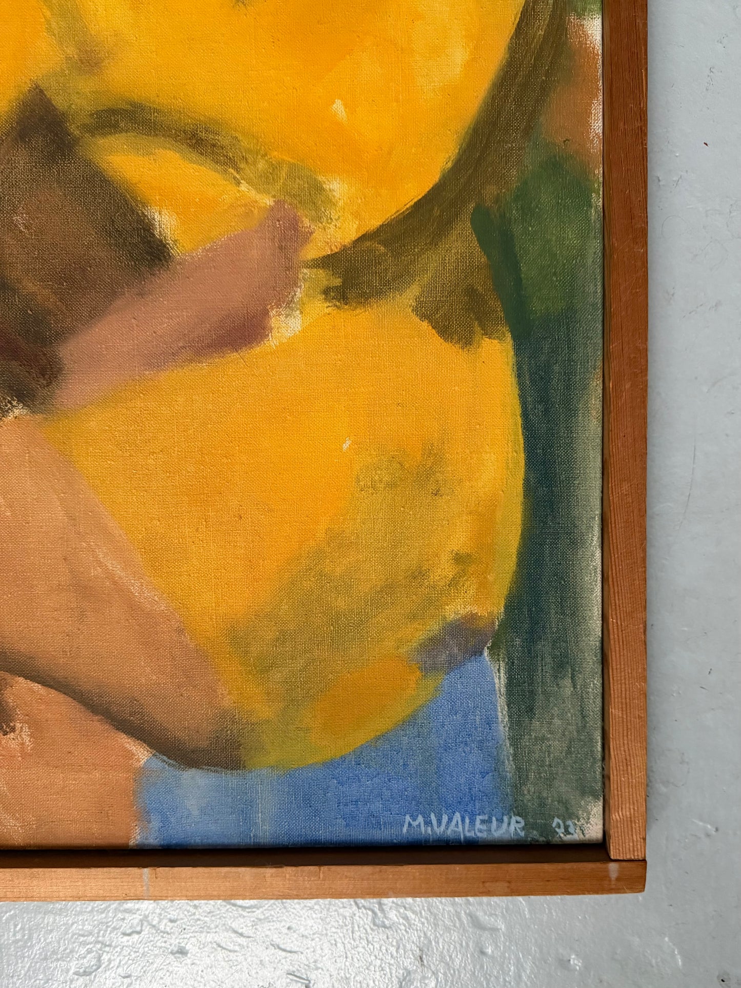 Mogens Valeur. Woman in a yellow dress