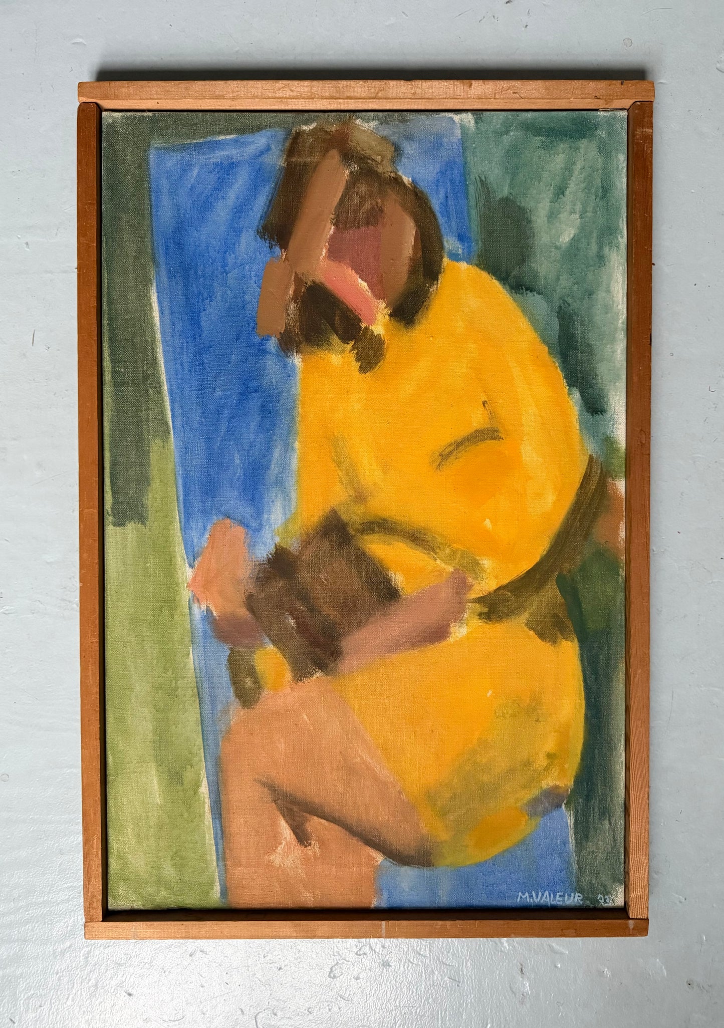 Mogens Valeur. Woman in a yellow dress