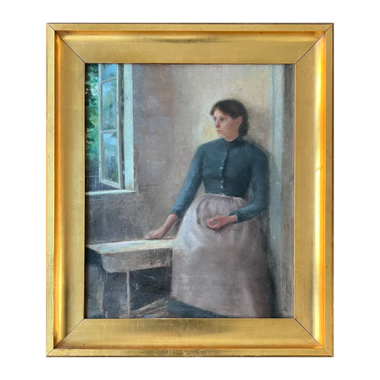 Marie Henriques. “A woman by the window in Petershøj, Ordrup”, 1888