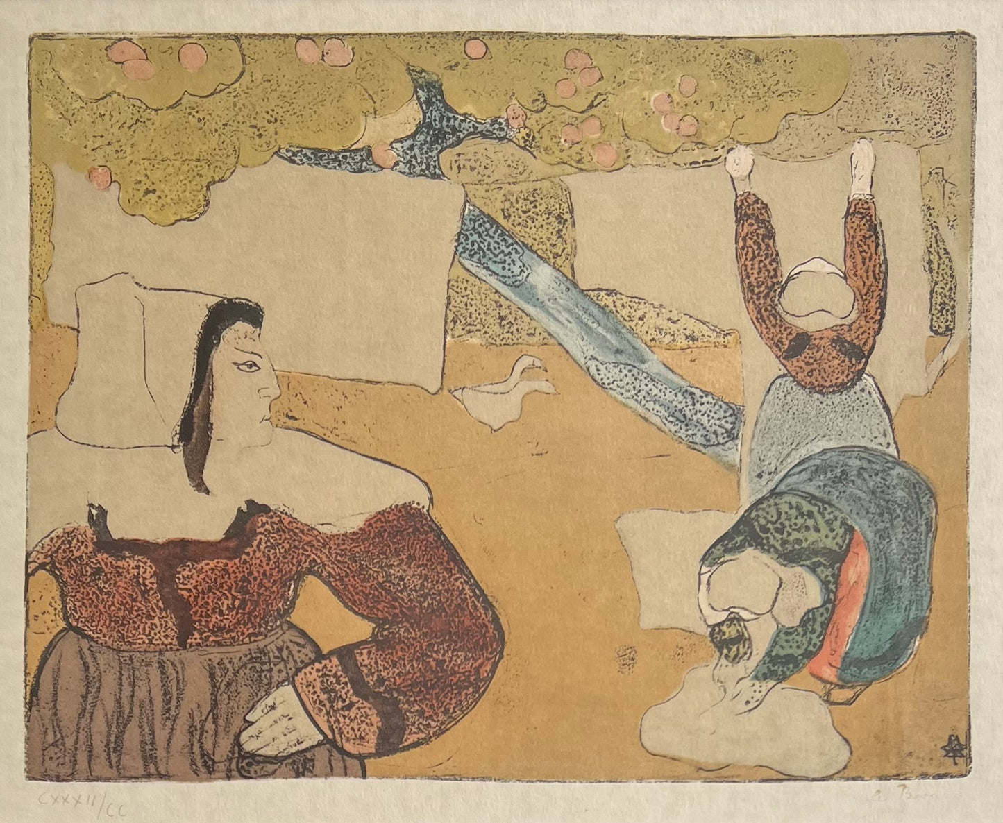 Émile Bernard. “Bretonne étendant le linge”