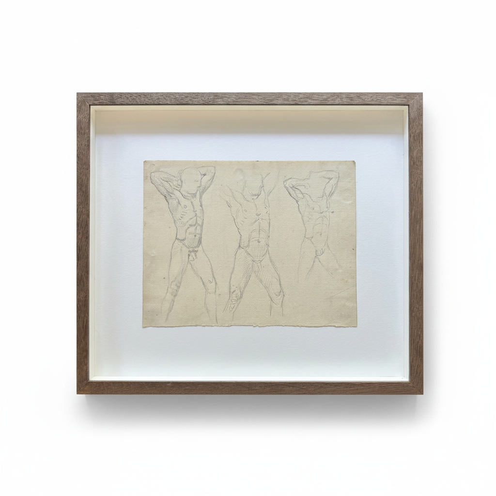 Niels Skovgaard. Studies of a naked man, 1880's