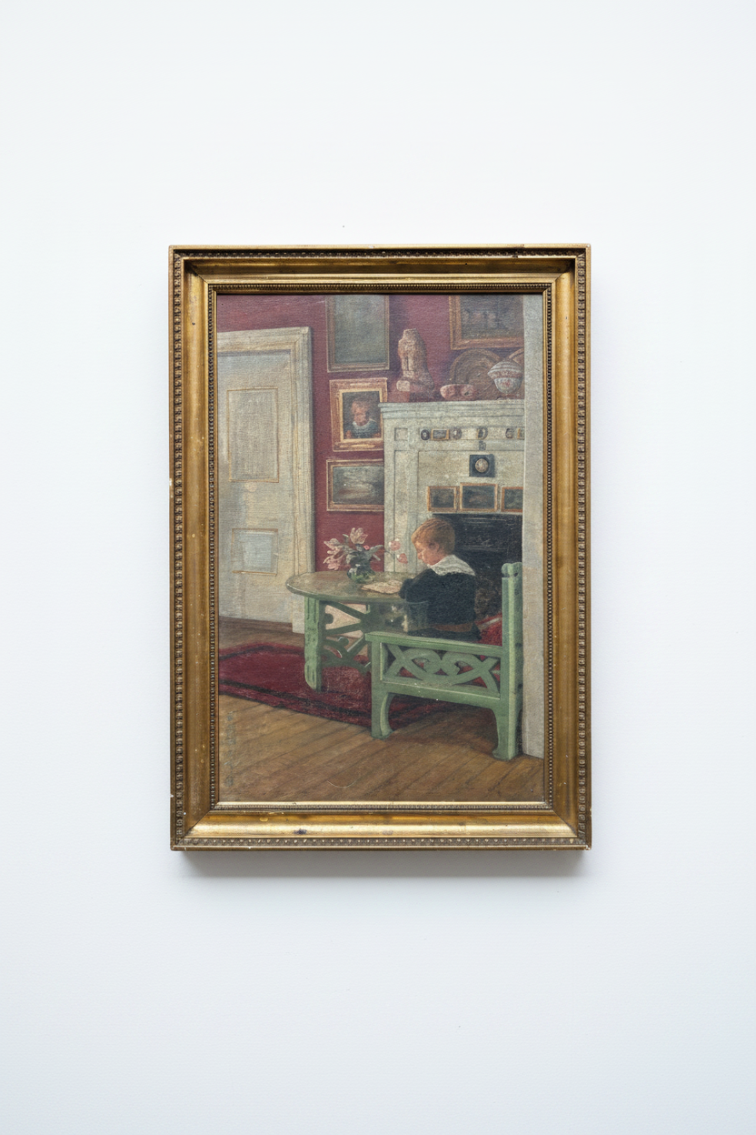 Susette Holten f. Skovgaard. “Interiør med en lille dreng”, 1904