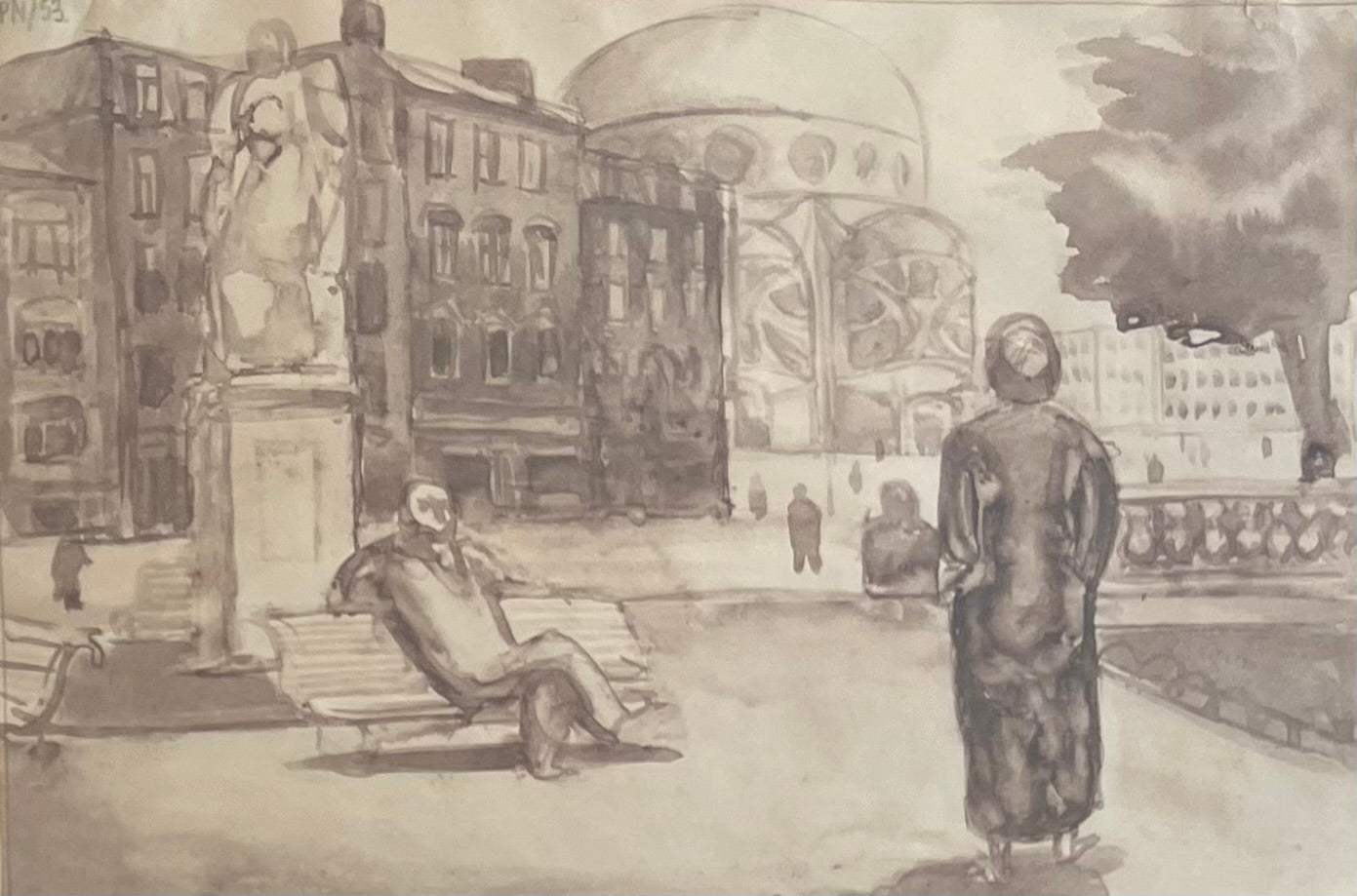 Palle Nielsen. Street scenery, 1953