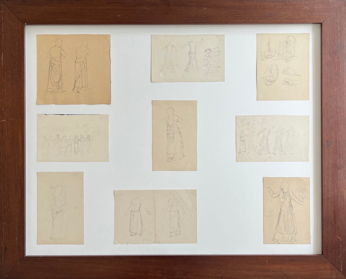 Niels Skovgaard. Nine studys of dancing women, Megara