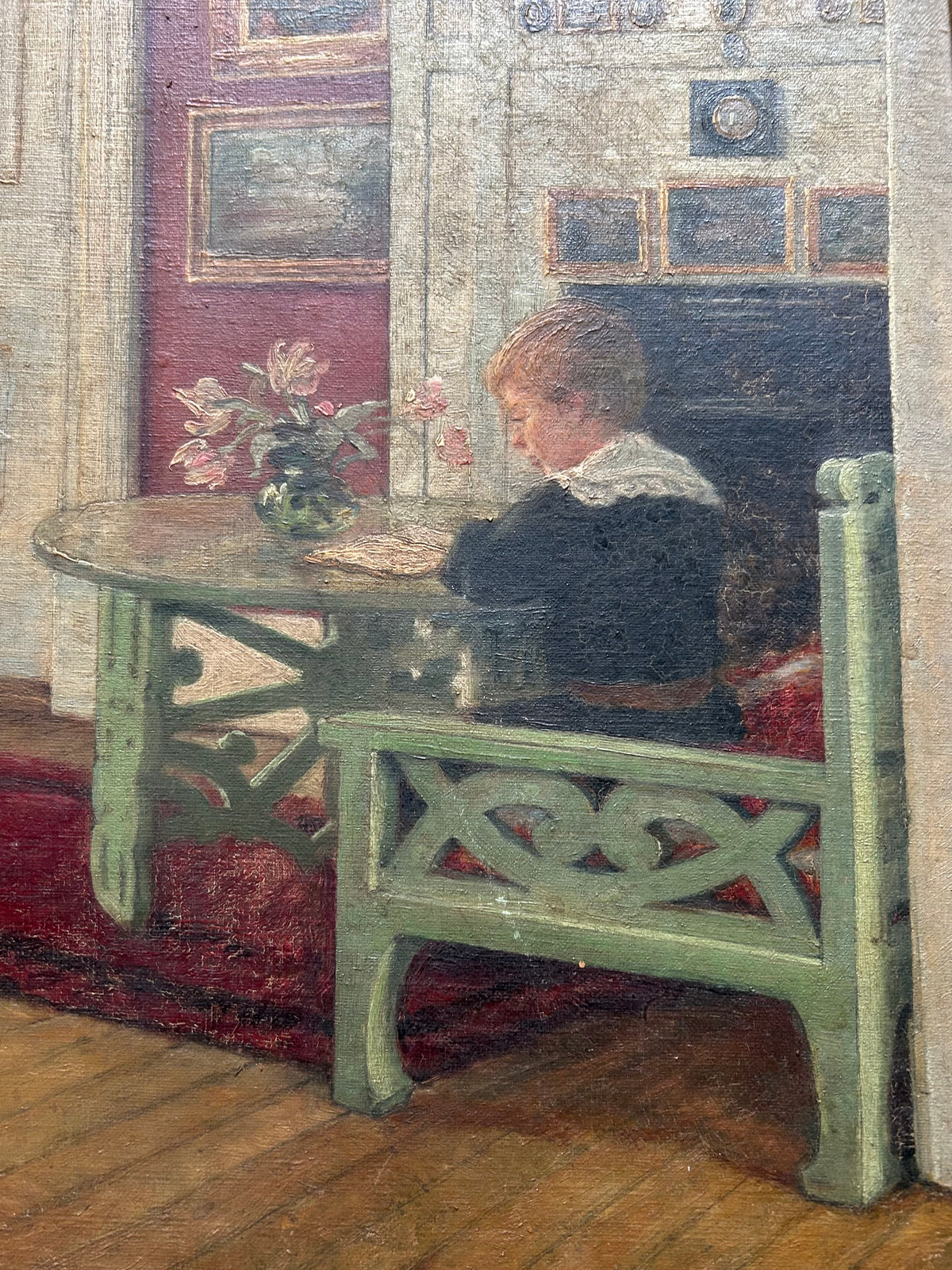 Susette Holten f. Skovgaard. “Interiør med en lille dreng”, 1904