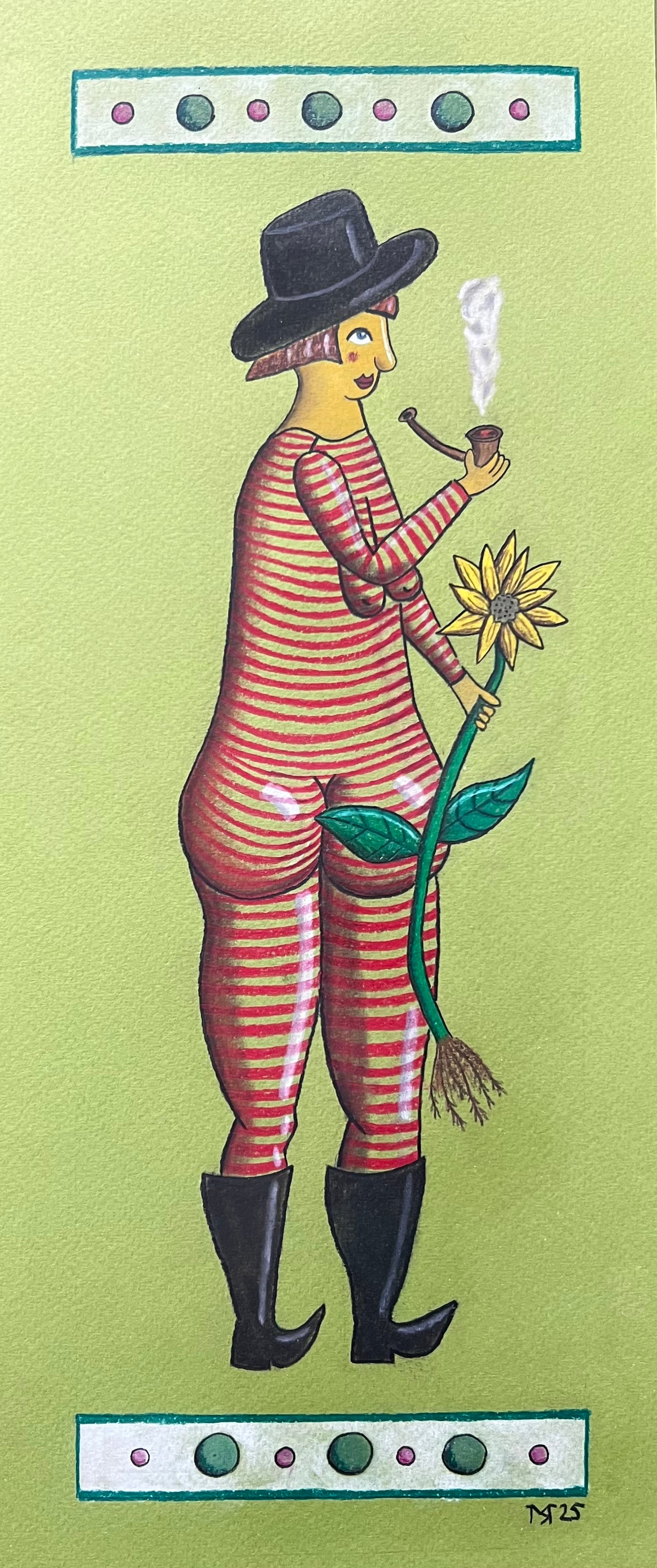 Mette Rasmussen. “Piberygende kvinde I”, 2025