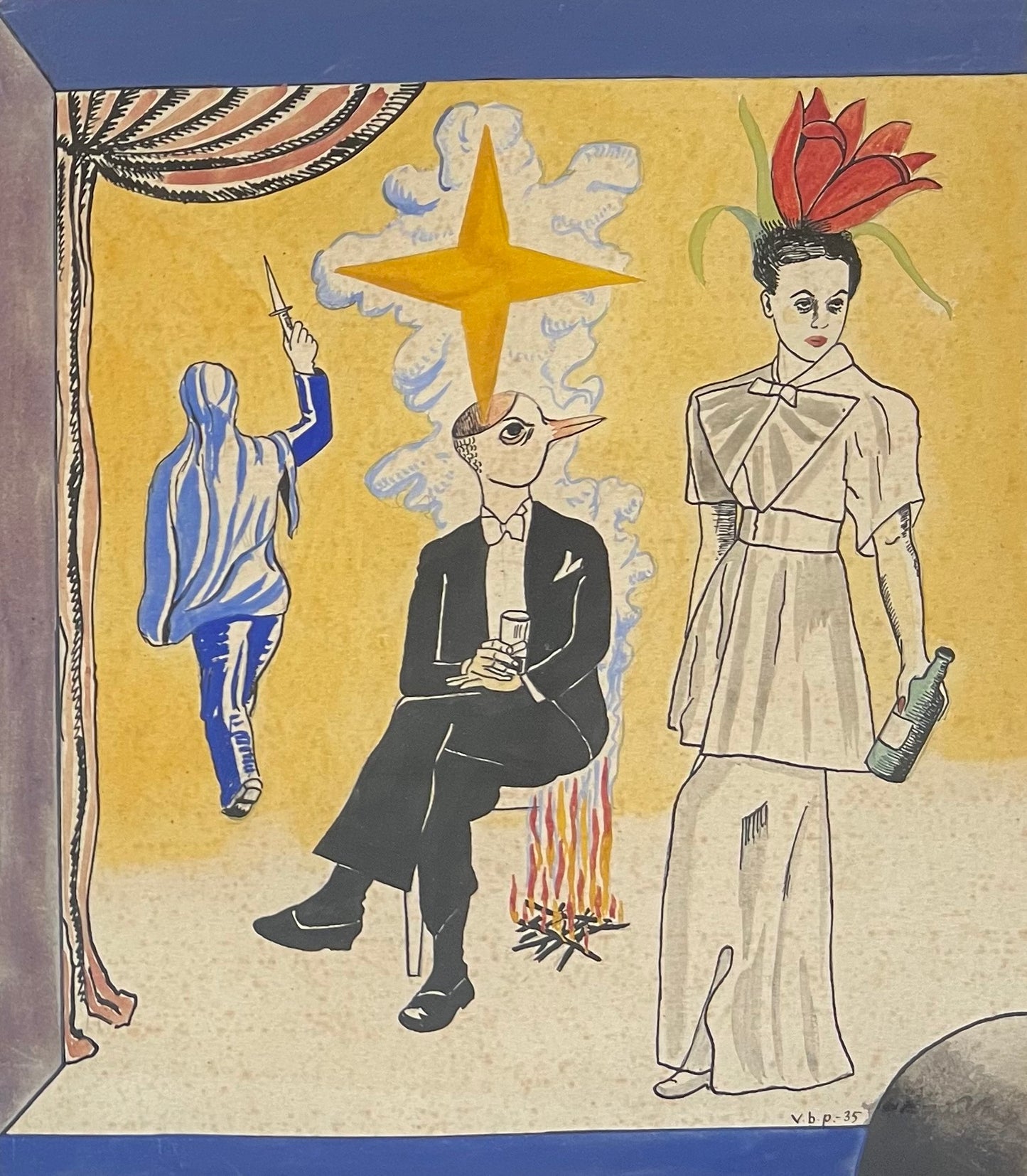 Vilhelm Bjerke-Petersen. Surreel drawing, 1935