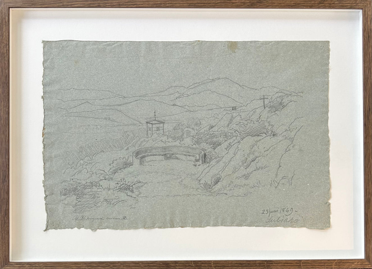 P. C. Skovgaard. Sketch for "Aftenlandskab nær Subiaco, Aftensol", 1869