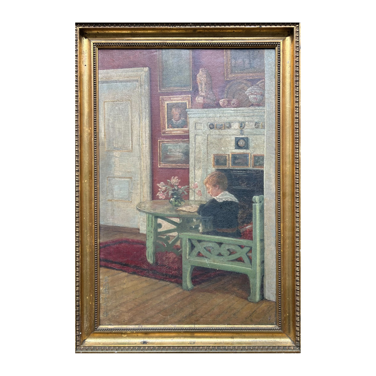 Susette Holten f. Skovgaard. “Interiør med en lille dreng”, 1904