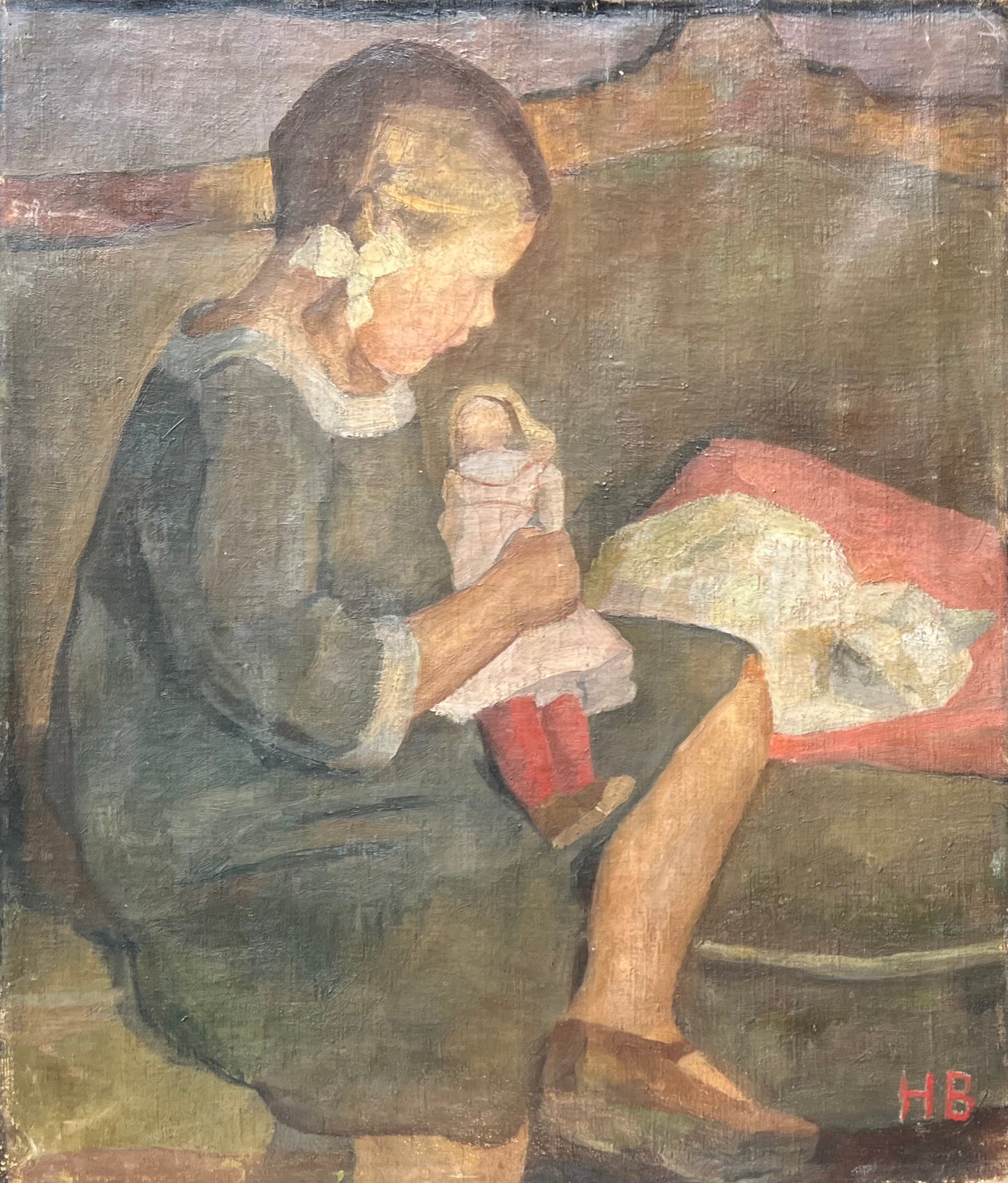 Hedvig Brandt. Girl with her doll, 1920