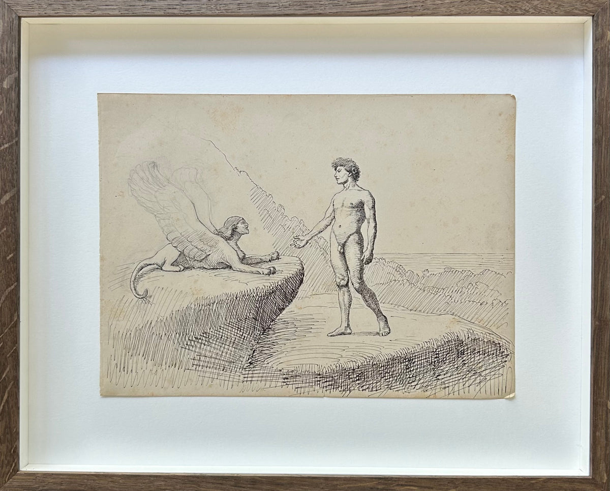 Niels Skovgaard. "Ødipus og Sfinxen", ca. 1886