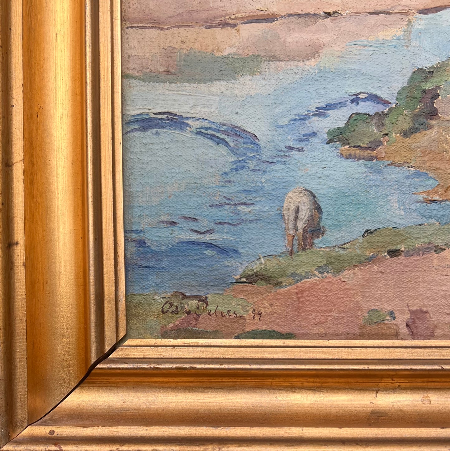 Oda Peters. Sheep in landscape, 1924