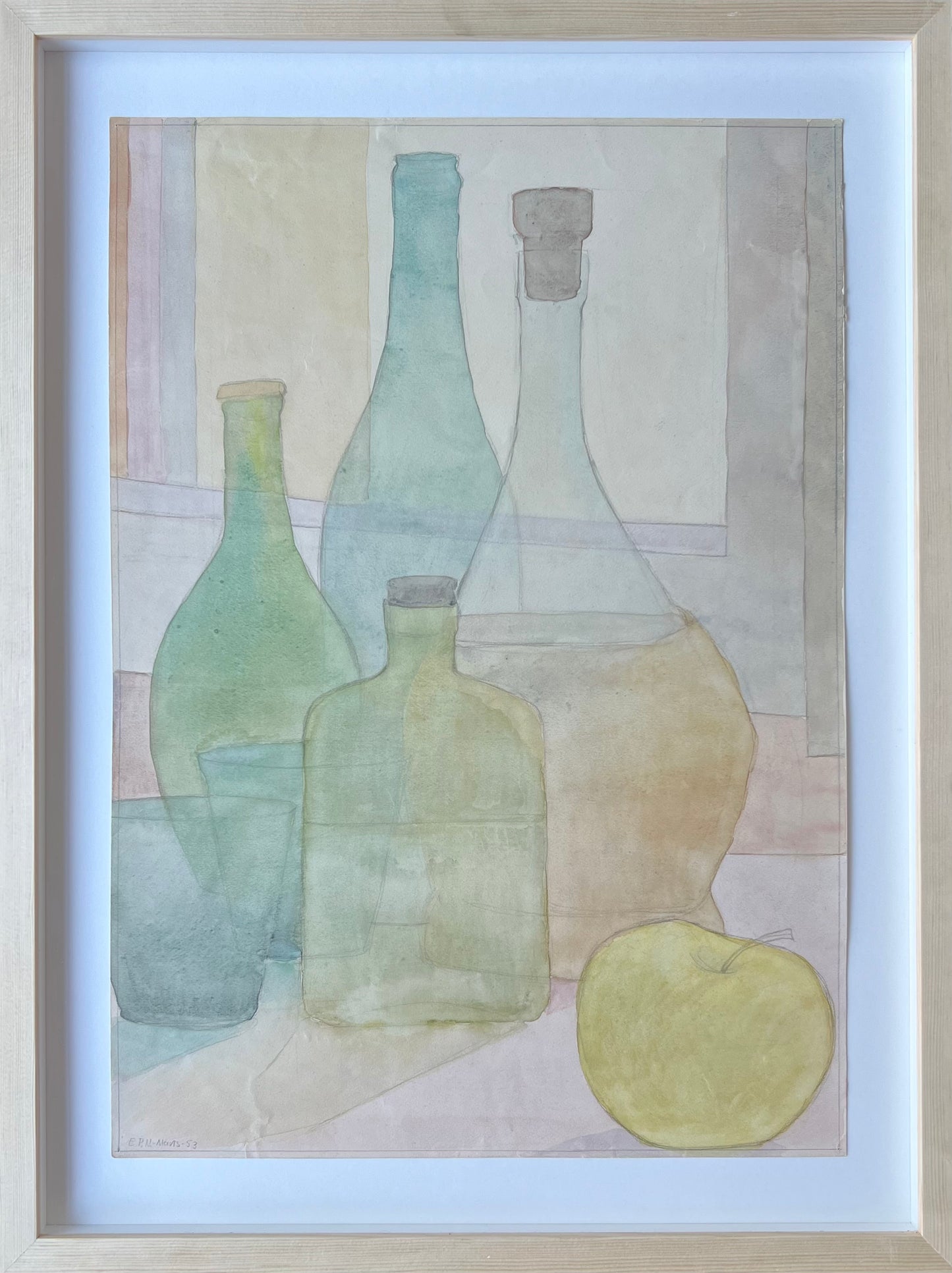Elsa Nielsen. Stillife with bottles, 1953