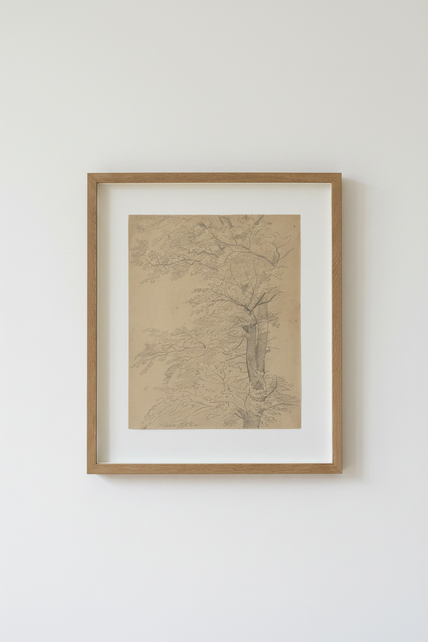 P. C. Skovgaard. Study of a tree, Hellebæk, 1858