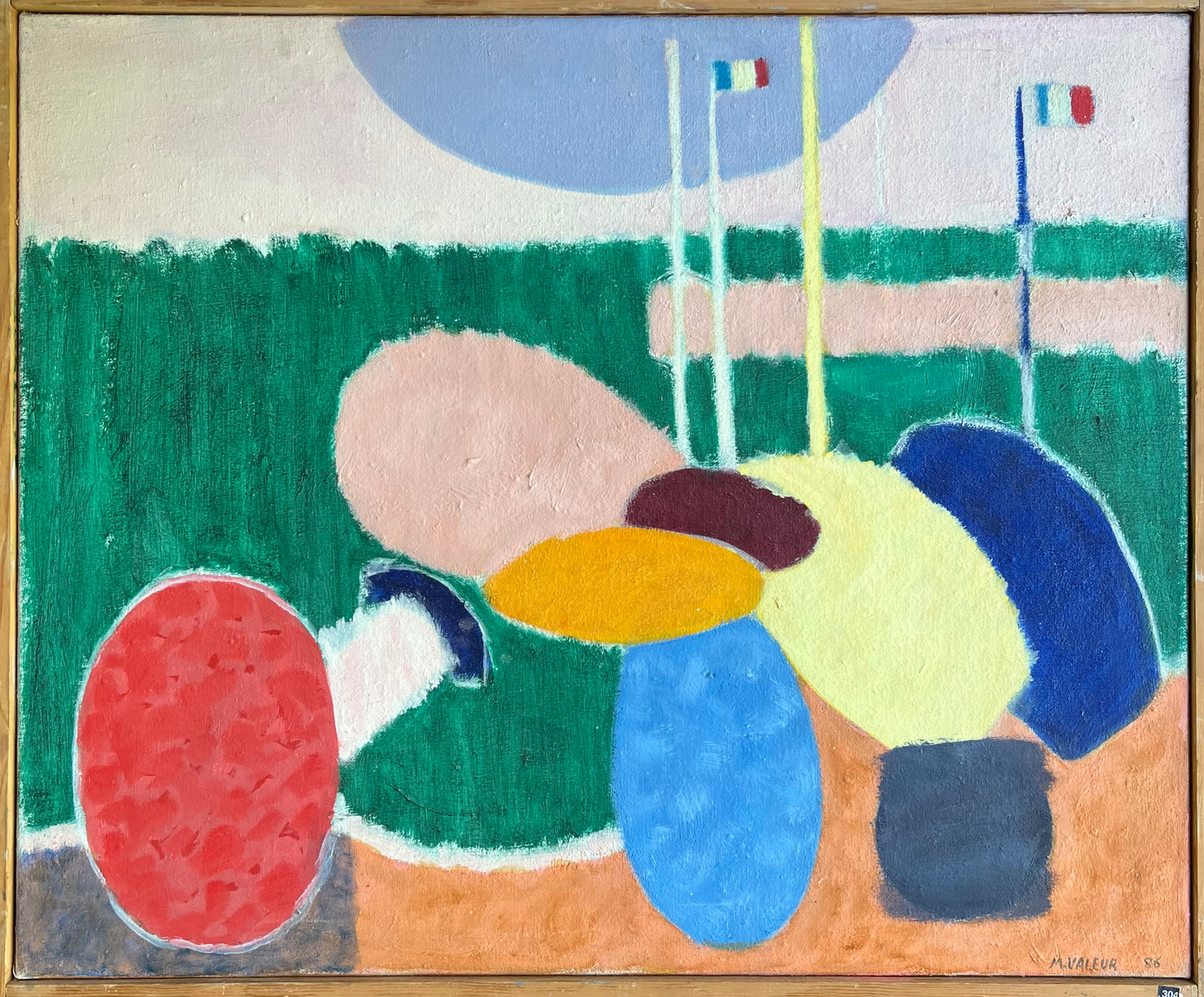 Mogens Valeur. Boats on the beach