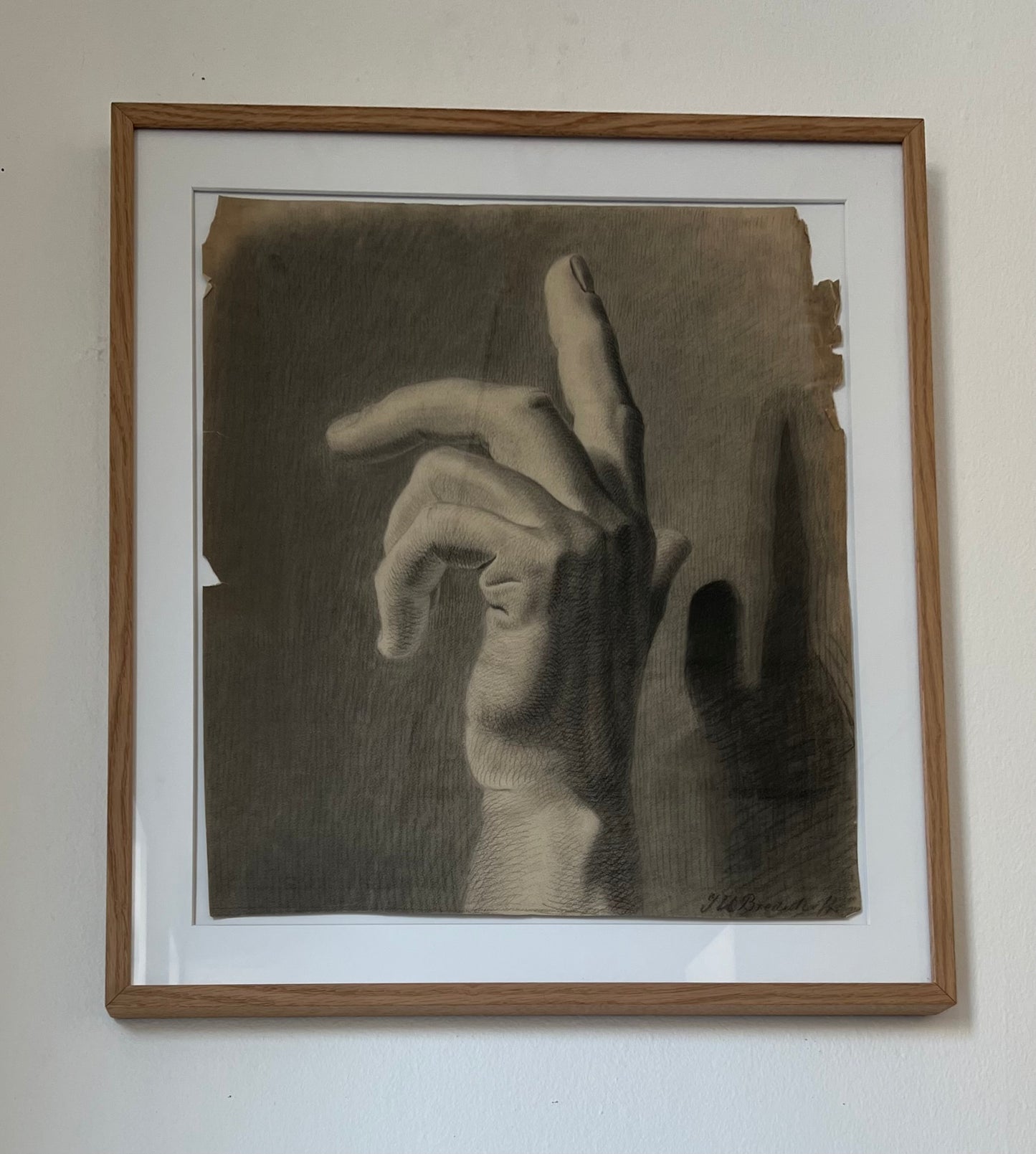 J. U. Bredsdorff. Study of a hand, ca. 1870