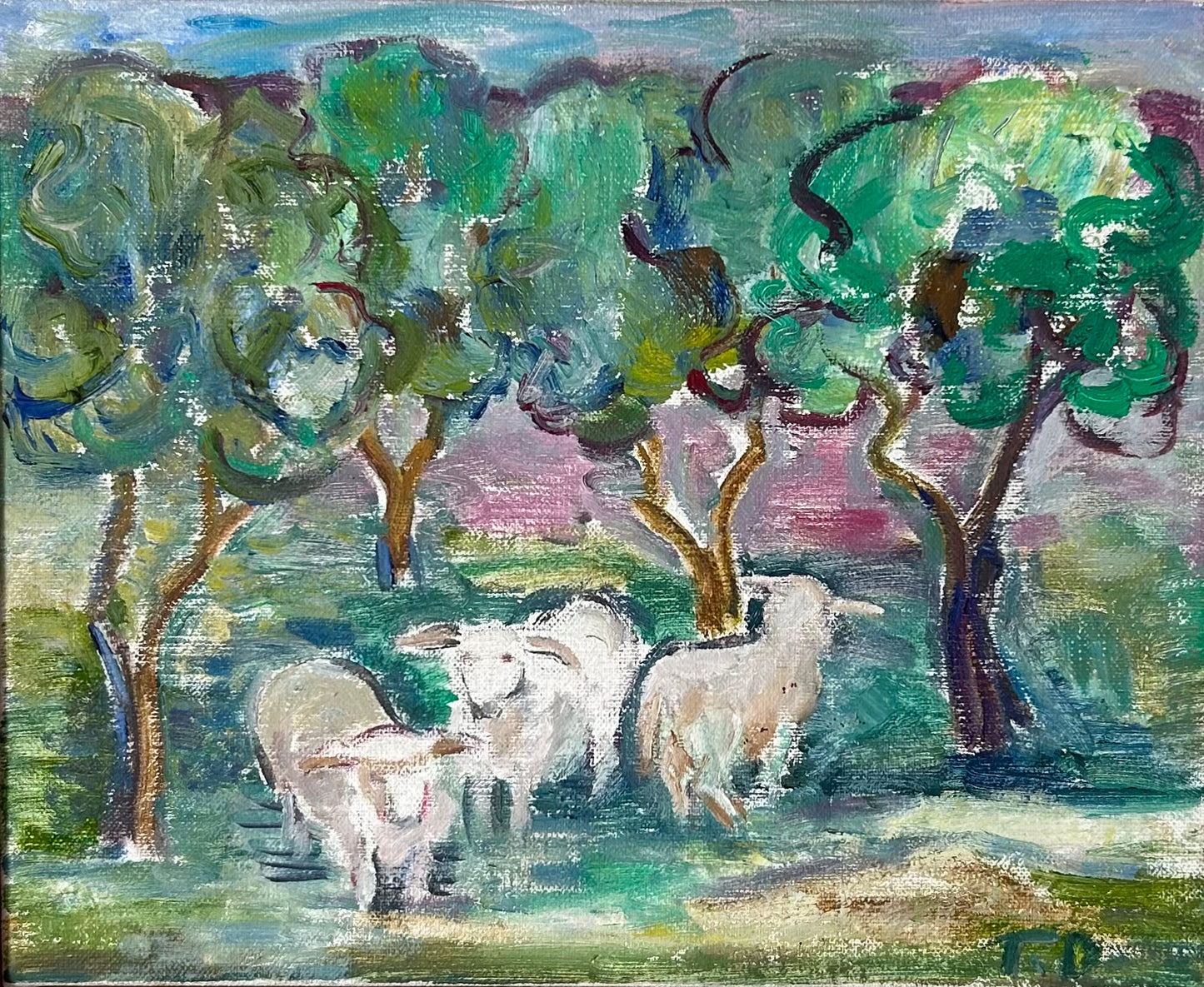 Therese Dragshøj. Landscape with sheep
