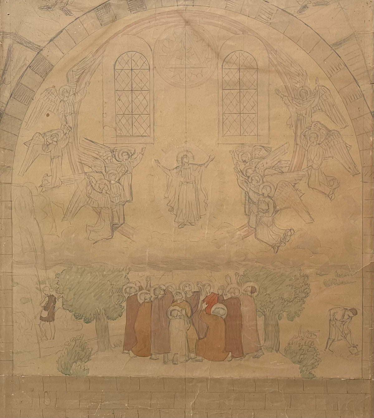 Joakim Skovgaard. Sketch for fresco in Viborg Domkirke