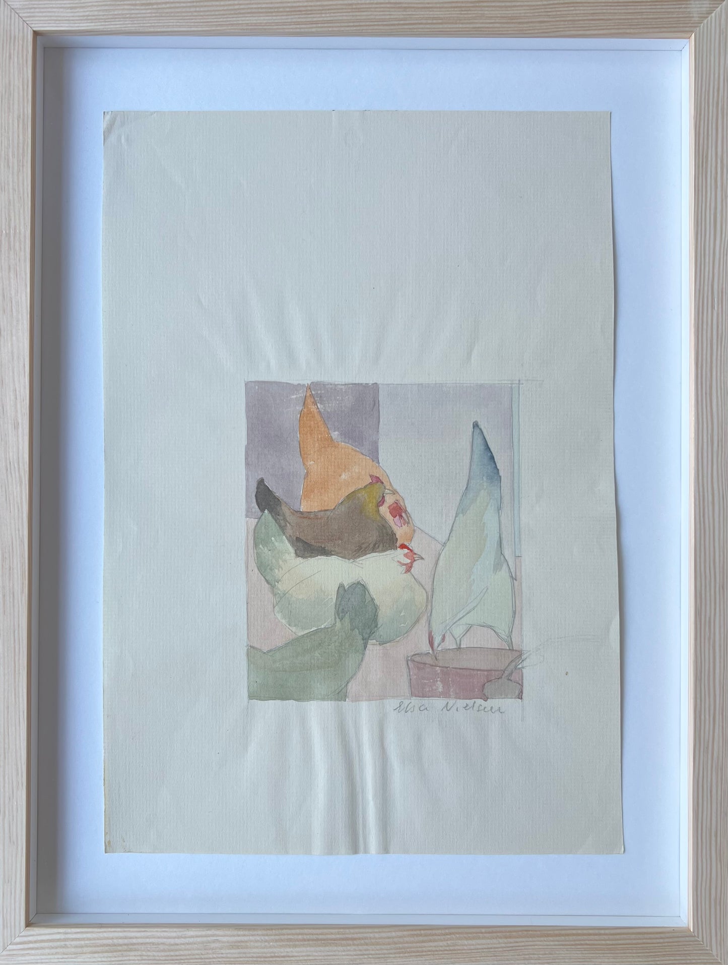 Elsa Nielsen. Composition with chickens