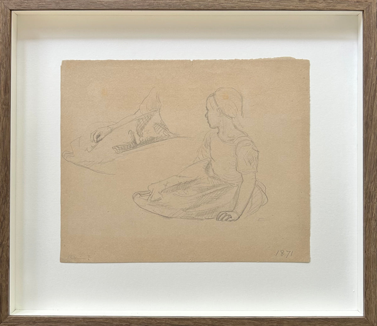 P. C. Skovgaard. Studies of a girl, possibly Susette Cathrine Skovgaard, 1871