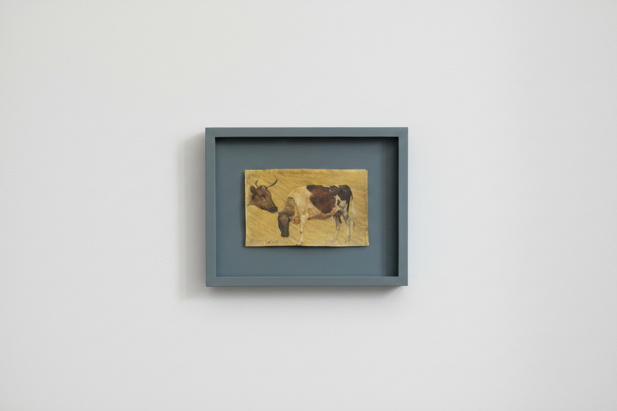 Niels Skovgaard. Study of a cow and cows head