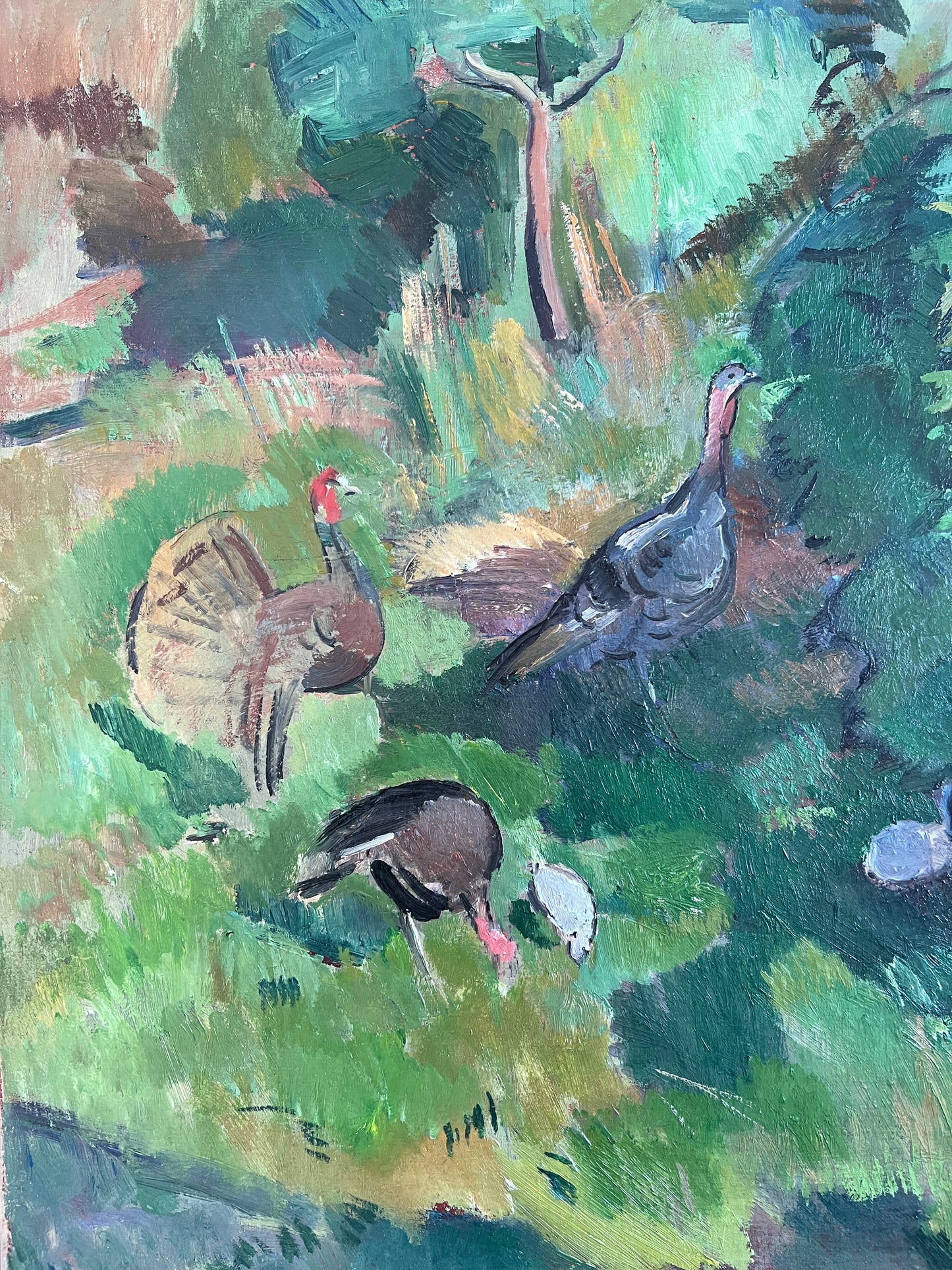 Oda Peters. Turkeys in the garden, 1920’s