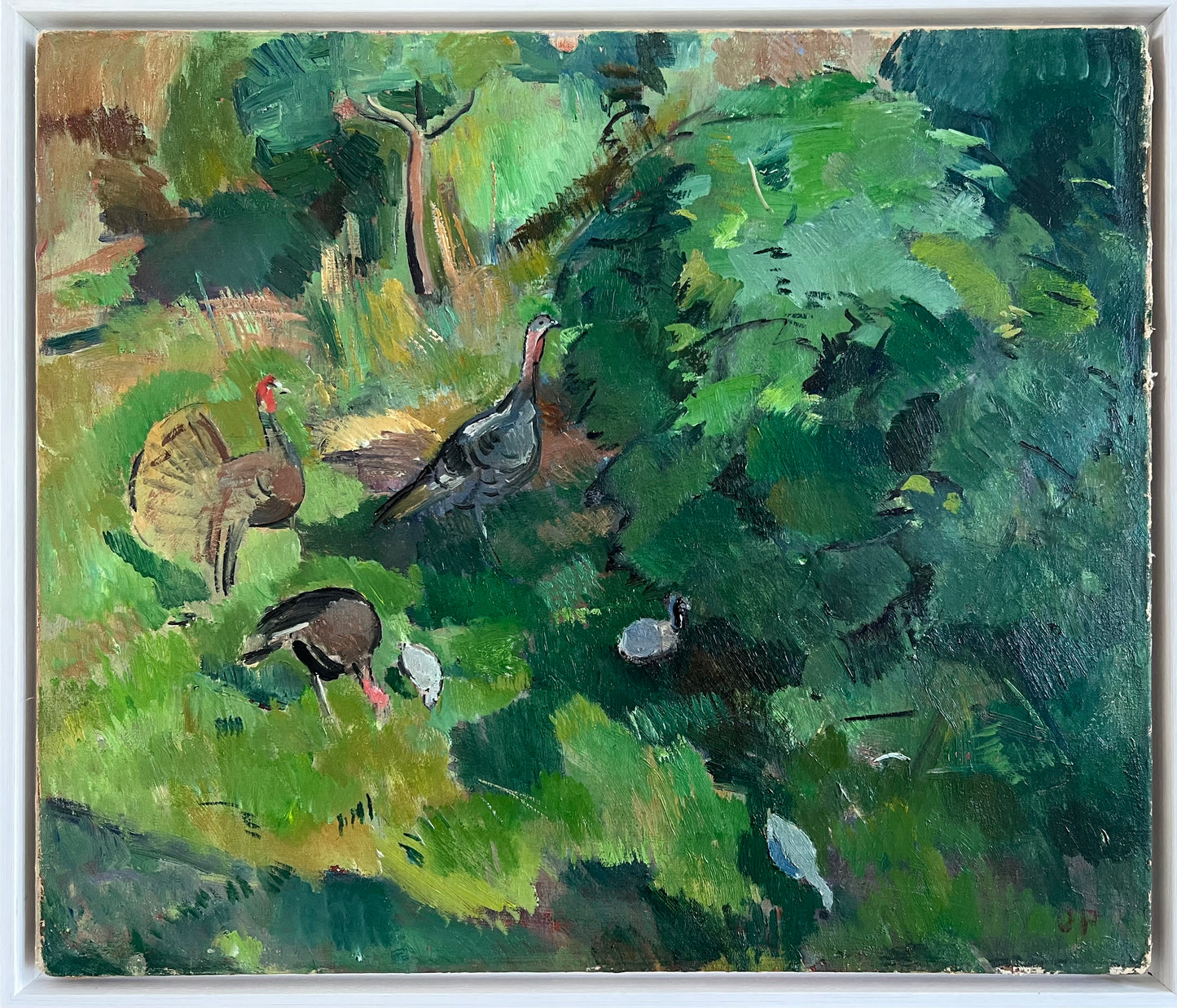 Oda Peters. Turkeys in the garden, 1920's