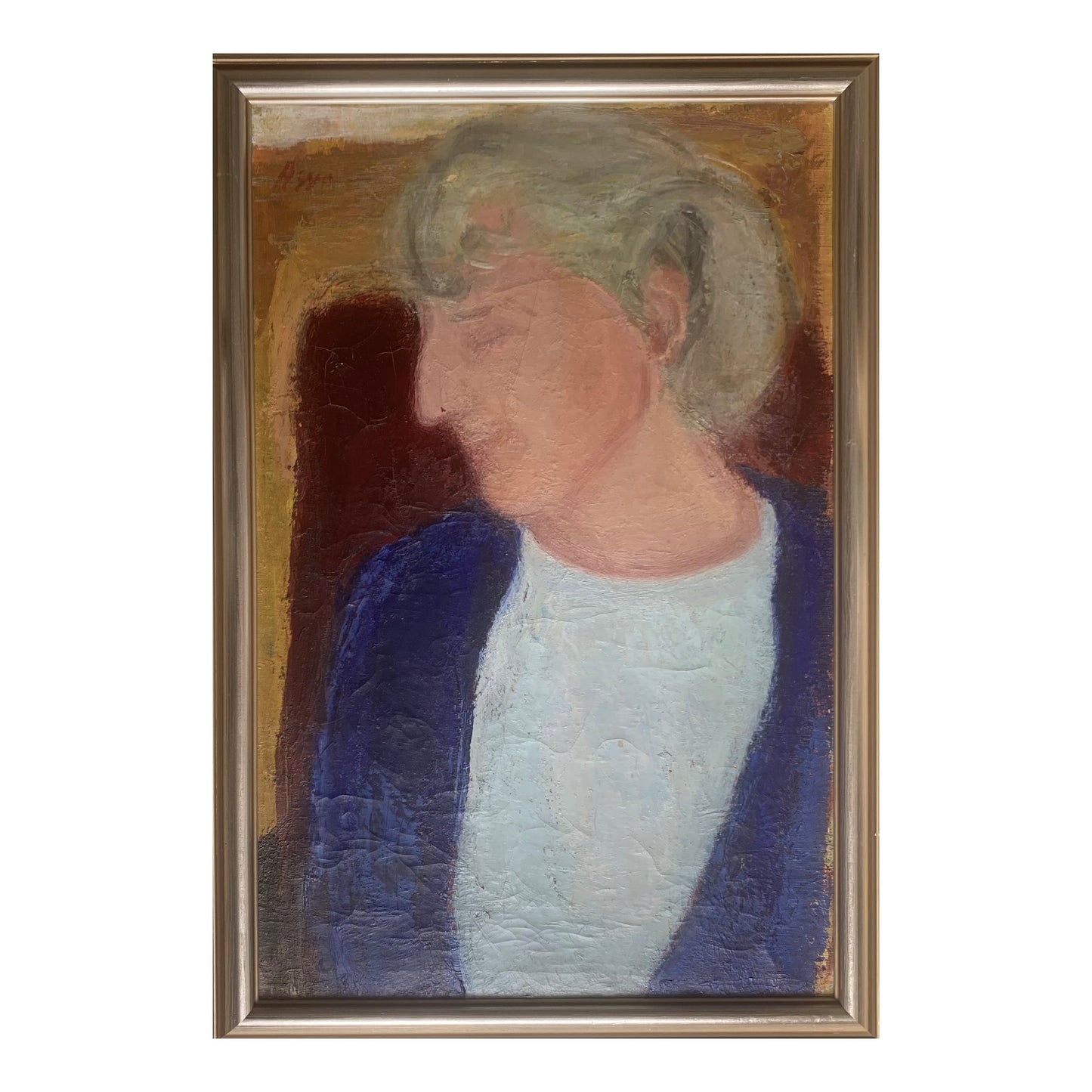 Knud Agger. “Dame i blåt, portræt af kunstnerens hustru”, ca. 1939