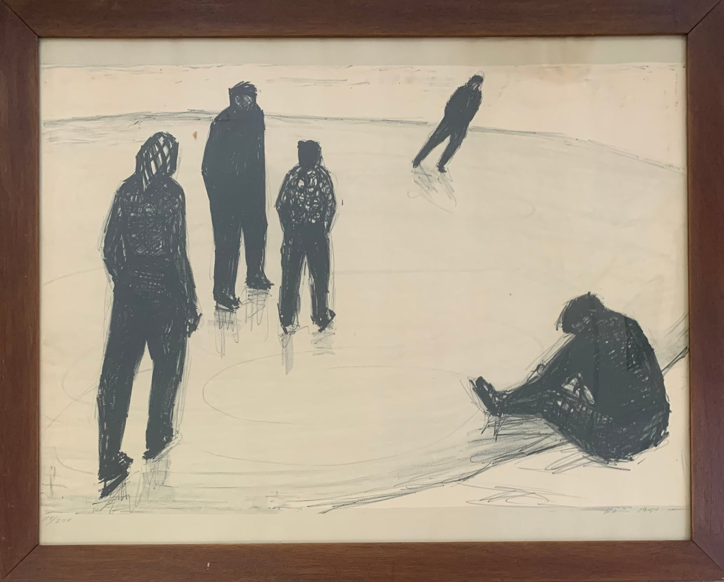 H. C. Høier. Ice skating scene, 1951