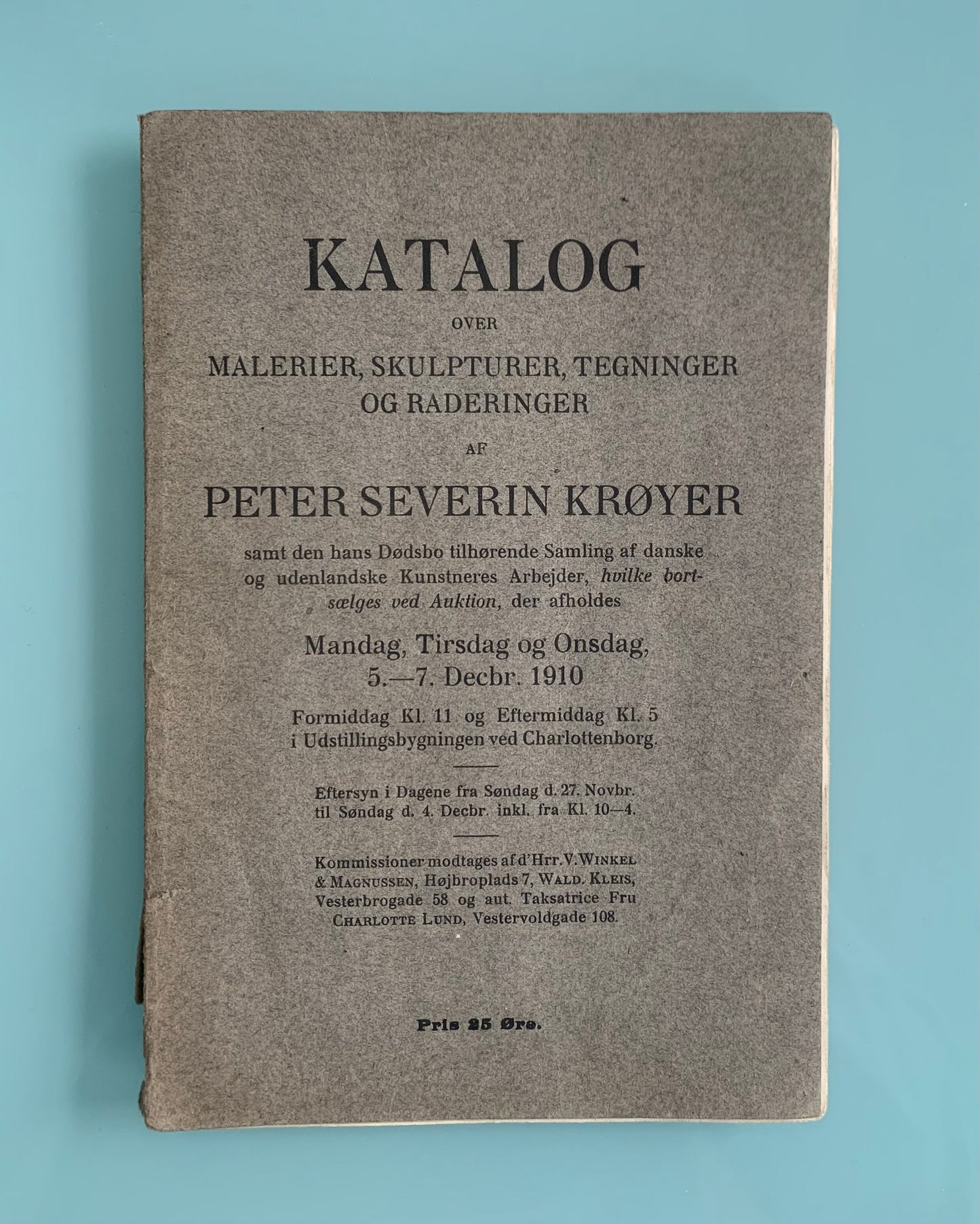 PS Kroyer. Catalog from the artists estate auction, 1910